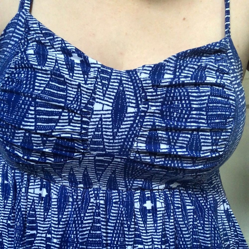 Torrid Blue and White Print Cami Dress w/ Pockets